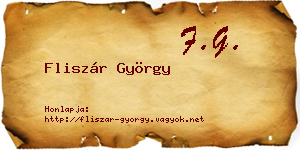 Fliszár György névjegykártya